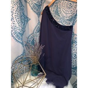 🔆 EUC Max & Cleo Navy One Shoulder Dress. Size 2.